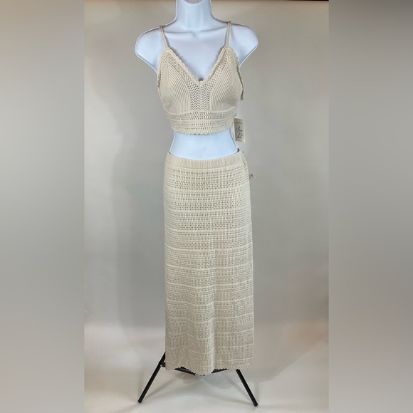 Freshman 1996 Women 2 Piece Set Top & Pants Medium Beige - Picture 2 of 5